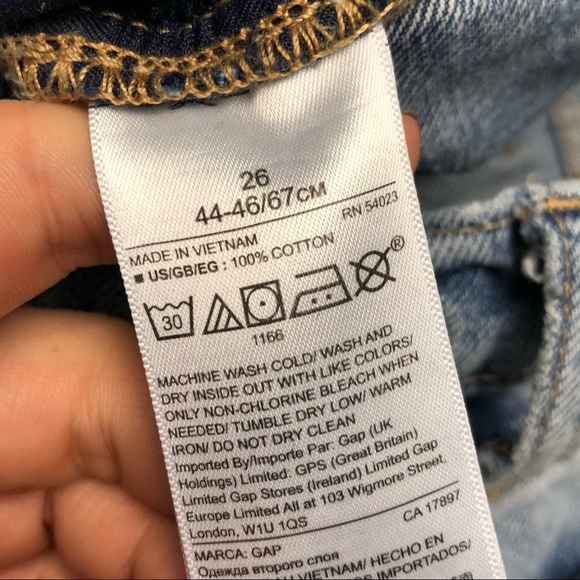 Gap Distressed 7 Inch High Rise Jean Shorts Sz 26 - Picture 11 of 13